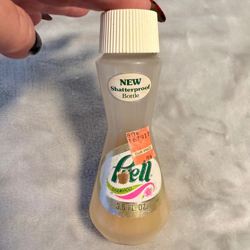Vintage Prell Shampoo 3.5 oz Shatterproof Bottle 1980s P&G 94¢ Price Sticker